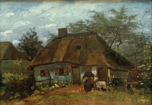 Maison de paysan et femme avec chèvre - Vincent van Gogh