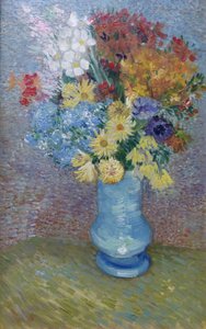 Fleurs dans un vase bleu, vers 1887