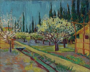 Verger entouré de cyprès - Vincent van Gogh