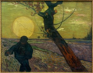 Semeur au coucher du soleil