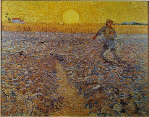 Le semeur au soleil couchant