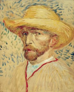 Autoportrait avec chapeau de paille et blouse de peintre - Vincent van Gogh