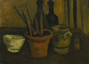 Nature morte aux pinceaux dans un pot à fleurs, 1884 - Vincent van Gogh