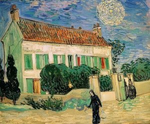 Maison blanche la nuit - Vincent van Gogh