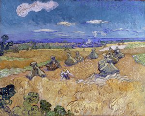 Champ de blé avec gerbes et moissonneuse - Vincent van Gogh