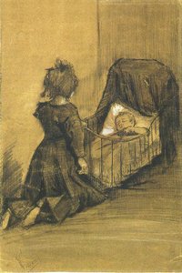 Fille agenouillée près d