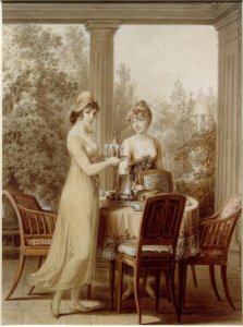 Deux dames dans le pavillon - Vincenz Georg Kininger
