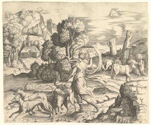 Diane la chasseresse dans un paysage, vers 1530-1542 - Vincenzo Caccianemici