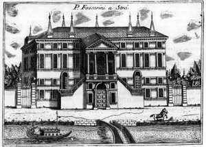 Le palais (Palazzo) Foscarini à Stra près de Venise. dans « Singolarita di Venezia » par Vincenzo Coronelli (1650-1718)