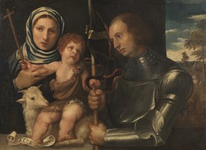 Saint Jean-Baptiste enfant avec une sainte femme et un saint guerrier - Vincenzo di Biagio Catena