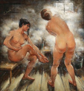 Dans un bain de vapeur russe