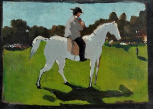 Cheval blanc avec jockey - Vito d