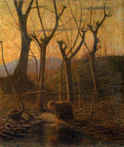 Le ruisseau chaud ou La lavandière - Vittore Grubicy de Dragon