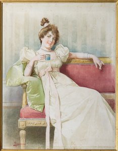 Dame sur le canapé - Vittorio Reggianini