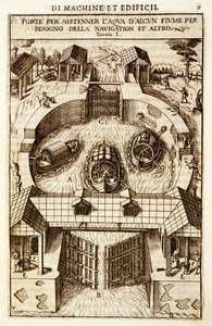 Machine hydraulique pour une écluse de canal ou de rivière, 1607