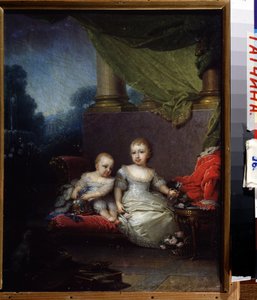 Portrait de la grande duchesse Anna Pavlovna et du grand duc Nicholas Pavlovich, enfants - Vladimir Lukich Borovikovsky