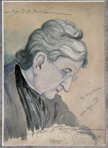 Portrait de la comtesse Sofia Nikolayevna Golitsyna (1851-1925), née Delyanova - Oeuvre de Vladimir Mikhailovich Golitsyn - Vladimir Mikhailovich Golitsyn