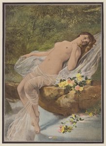 Femme avec des fleurs - Vlaho Bukovac