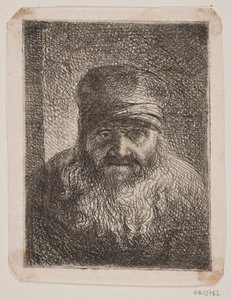 Vieil homme barbu. Buste de face