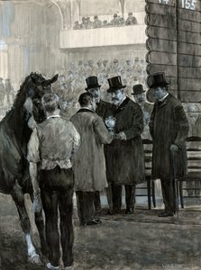 Le roi Édouard VII au Hackney Horse Show remettant la coupe - W.R.S. Stott