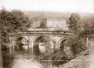 Chatsworth House et le pont sur la rivière Derwent, Derbyshire - WR and S
