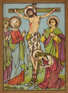 La Crucifixion de Notre Seigneur Béni (lithographie en couleur) - W.S. Stacey