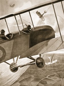 Le capitaine Bell-Irving engageant trois avions ennemis
