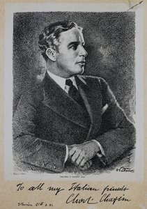 Portrait de Sir Charles Spencer Chaplin (1889-1977), acteur et réalisateur anglais - John Ward Dunsmore