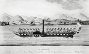 Verbano, premier bateau à vapeur mis en service sur le lac Majeur - John Ward Dunsmore