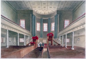 Vue intérieure de la nouvelle église Saint-Pancras, Londres, 1855 - W Guest