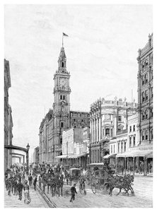 Elizabeth Street, Melbourne, Victoria, Australie, 1886 - W. Mollier