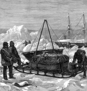 Préparation pour un voyage en traîneau dans l
