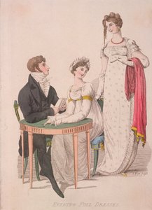 Deux femmes et un homme en tenue de soirée, vers 1810 - W Read
