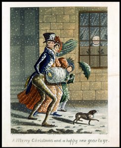 Joyeux Noël et bonne année, carte de Noël victorienne - W. Summers