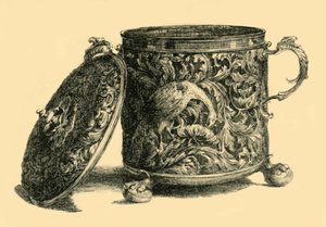 Coupe et couvercle en argent doré - W T Roberts