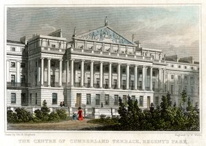 Le centre de Cumberland Terrace, Regents Park, Londres, 1829