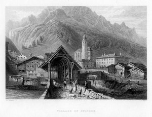 Village de Splügen, Suisse, 1834
