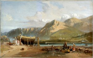 Scène sur le Traeth Bach, nord du Pays de Galles - W Williams