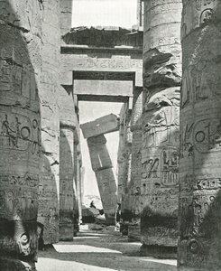 Colonnes de la salle hypostyle, Karnak, Égypte, 1895 - W and S Ltd