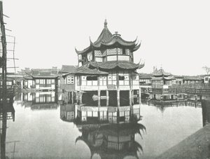 Un des jardins publics de thé, Shanghai, Chine, 1895