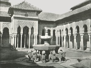 La Cour des Lions, Alhambra, Grenade, Espagne, 1895 - W and S Ltd