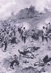 Assaut sur le Redan, illustration de British Battles on Land and Sea, 1915 - Wal Paget