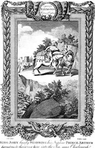 Le roi Jean 1167-1216 poignardant son neveu le prince Arthur, 19e siècle