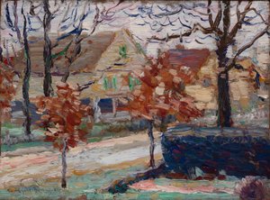 Vue de Melrose Street depuis le porche des Spiers - Walt Kuhn