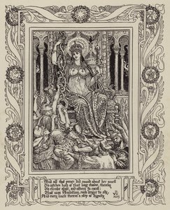 Page de la nouvelle édition illustrée de La Reine des Fées de Spenser - Walter (after) Crane