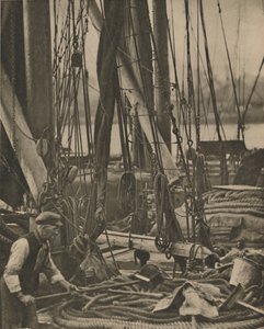 Au pied du mât sur une barge de la Tamise, vers 1935 - Walter Benington