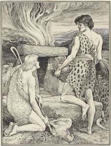 Caïn et Abel - Walter Crane (signed by artist)