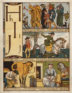 Alphabet (lithographie en couleur) - Walter Crane