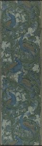 Panneau découpé de papier peint à la figue et au paon, vers 1895 (papier imprimé en bloc) - Walter Crane