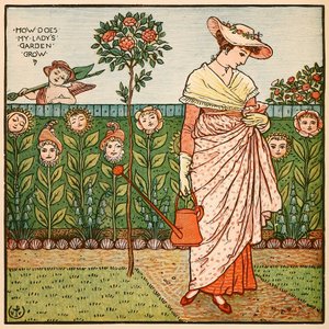 Comment pousse le jardin de ma dame, du livre de peinture de Walter Crane, pub. 1889